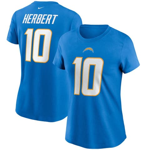 Women's Nike Justin Herbert Powder Blue Los Angeles Chargers Name & Number T-Shirt