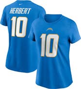 Nike Women's Nike Justin Herbert Powder Blue Los Angeles Chargers Name & Number T-Shirt