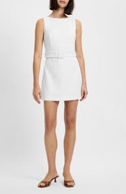 French Connection Azra Belted Sleeveless Twill Minidress