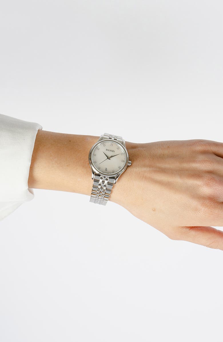 BALMAIN WATCHES Beleganza Diamond Bracelet Watch, 32mm, Alternate, color, Stainless Steel