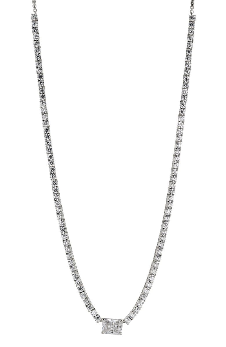 Nadri Emerald Cut Tennis Necklace, Main, color,