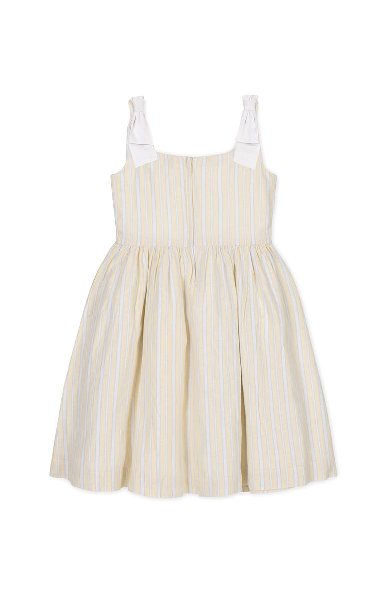Hope & Henry Kids' Linen Bow Shoulder Dress, Alternate, color, Sunlit Stripe