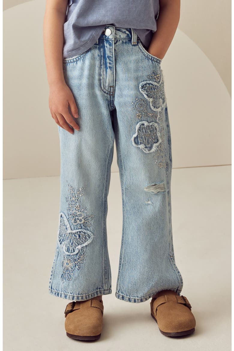 Diamante Flare Jeans, Alternate, color, BLUE