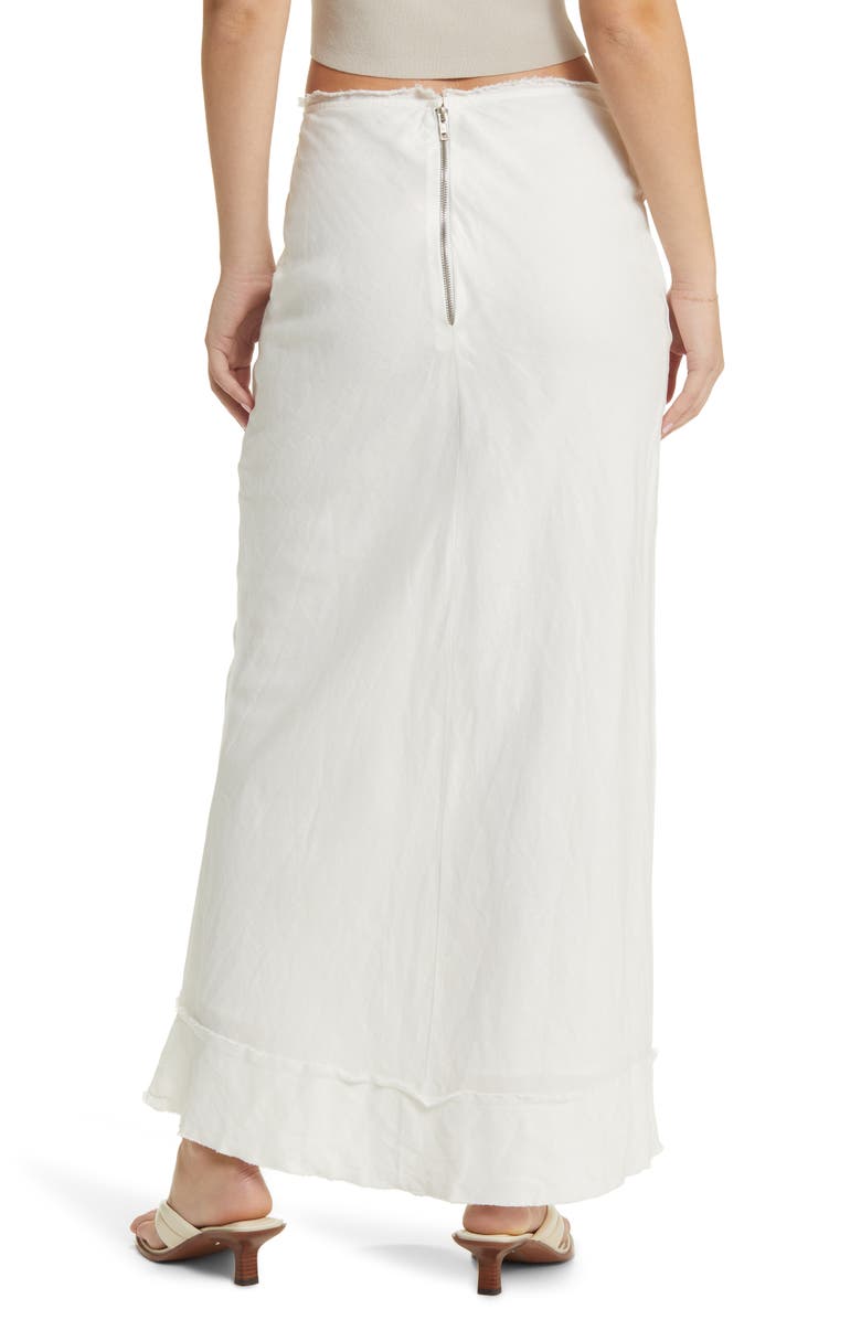 Topshop Cotton & Linen Maxi Skirt, Alternate, color, Ivory