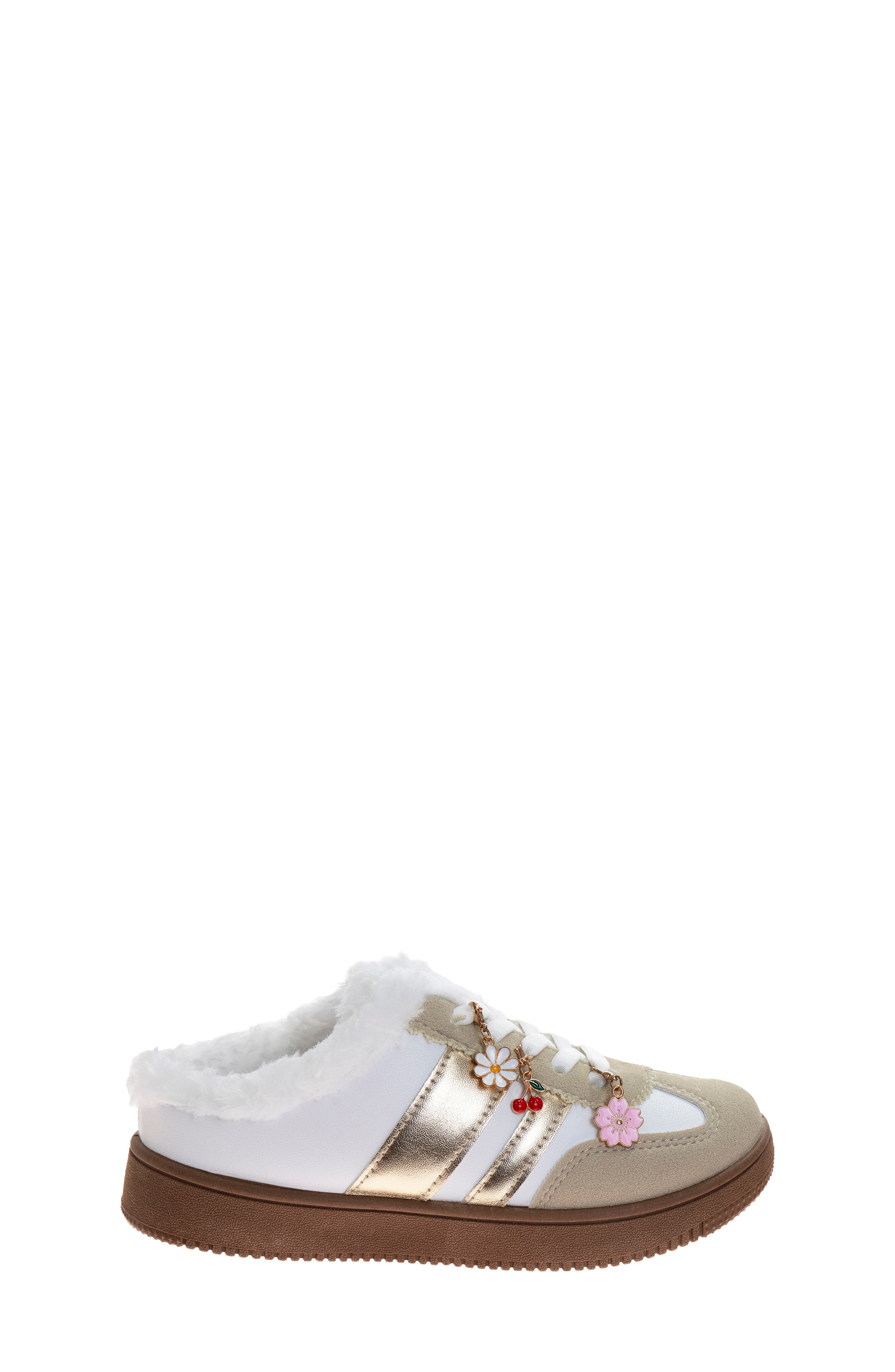 Kids' Faux Fur Slip On Sneaker, Alternate, color, WHITE BEIGE