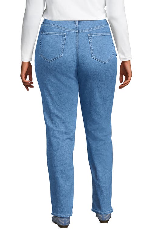 LANDS' END LANDS' END RECOVER HIGH RISE STRAIGHT LEG BLUE JEANS