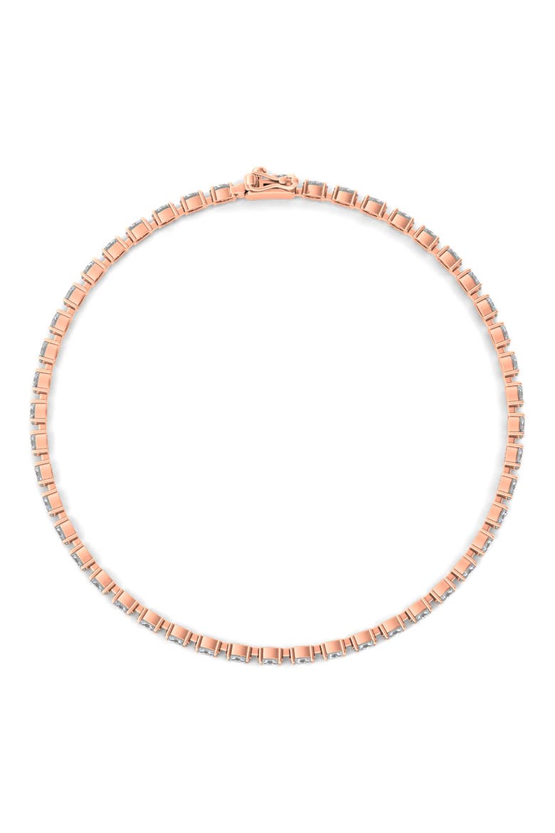 Oval Cut Lab Created Diamond Tennis Bracelet, Alternate, color, 6.20 CTW ROSE GOLD
