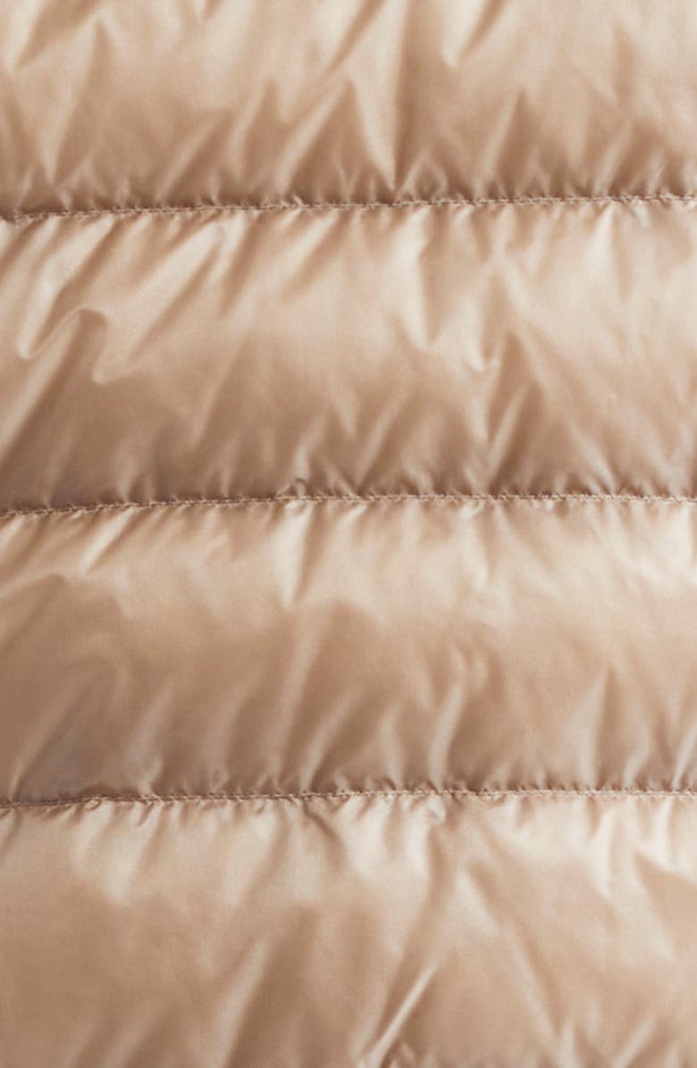 Moncler Lans Channel Quilted Down Moto Jacket, Alternate, color, Faded Beige