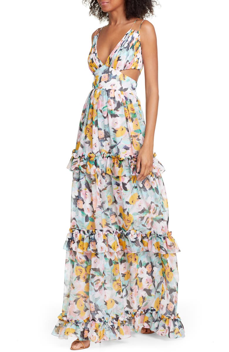 AMUR Drew Floral Print Evening Dress, Alternate, color,