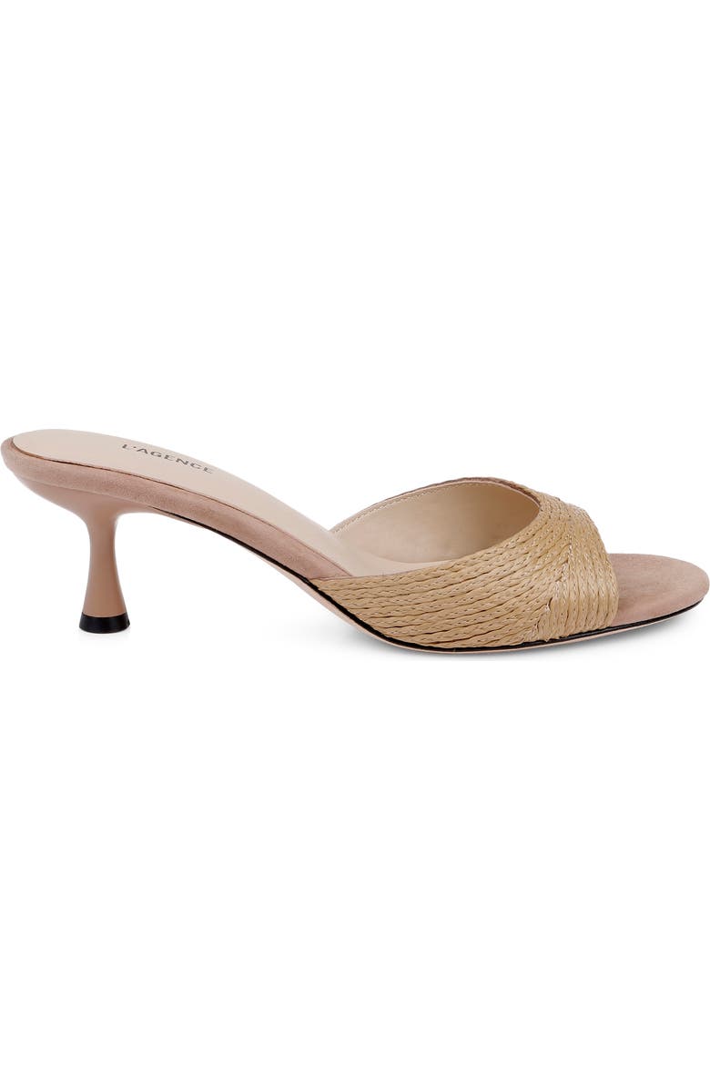 L'AGENCE Maryam Slide Sandal, Alternate, color, Natural Raffia