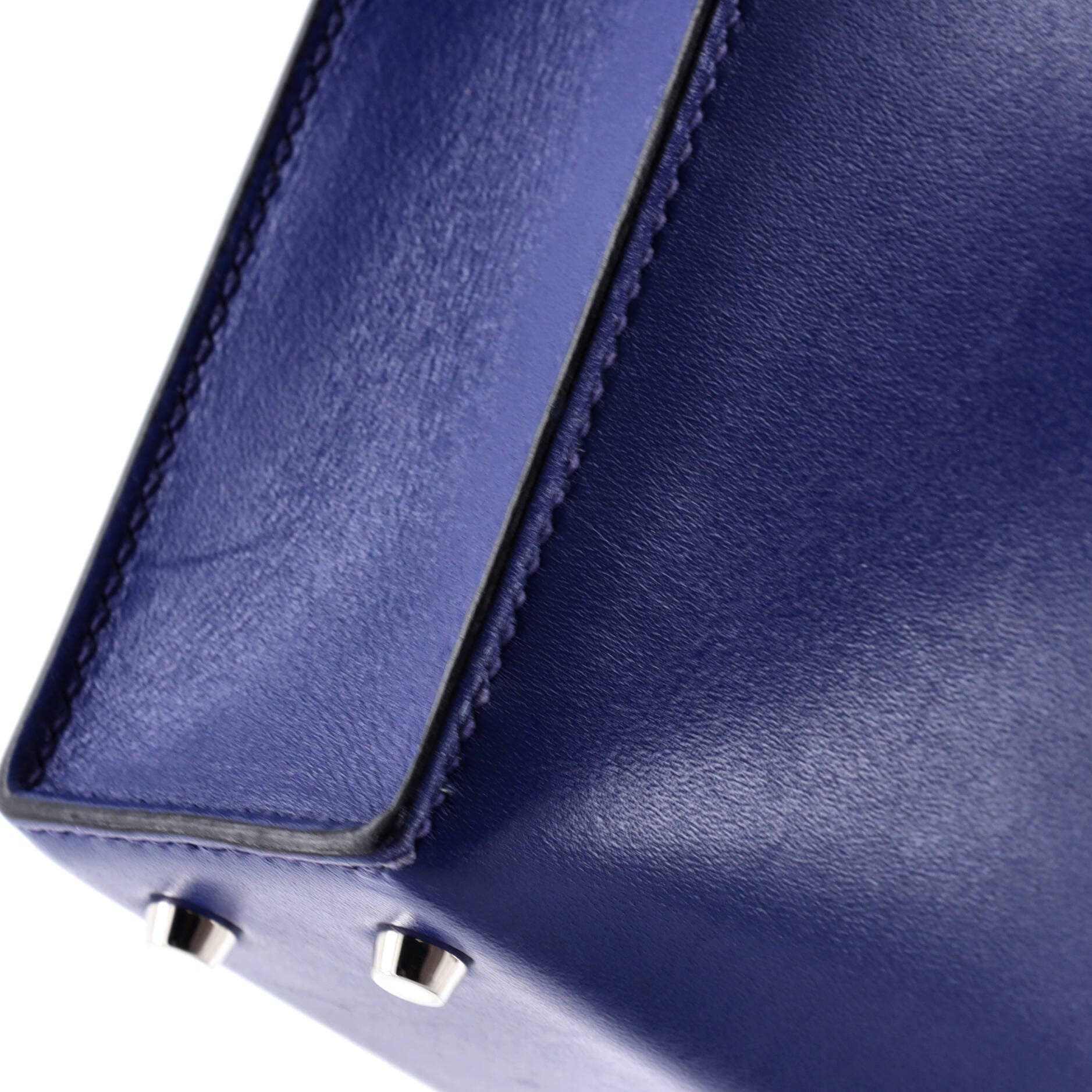 Verrou Chaine Bag Tadelakt Mini, Alternate, color, Blue