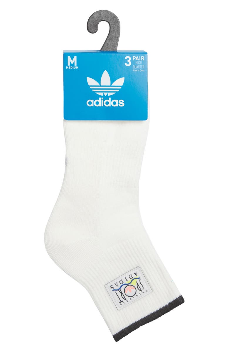 adidas Sports Club Assorted 3-Pack Quarter Socks, Alternate, color, 