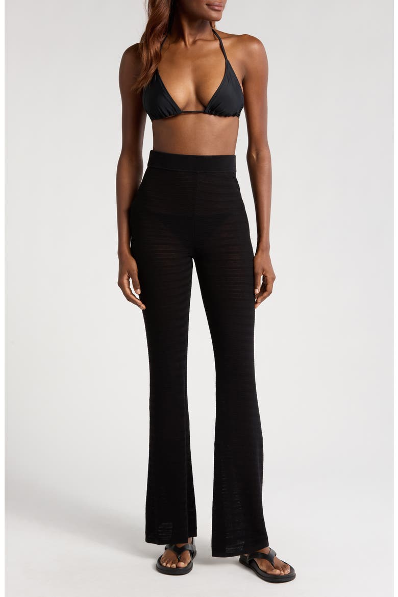 The Faye Open Stitch Cover-Up Pants, Main, color, NOIR