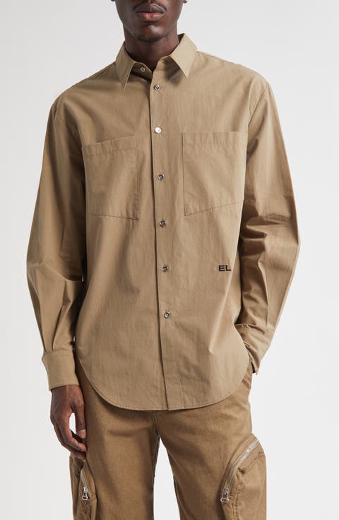 Notebook Solid Cotton Button-Up Shirt