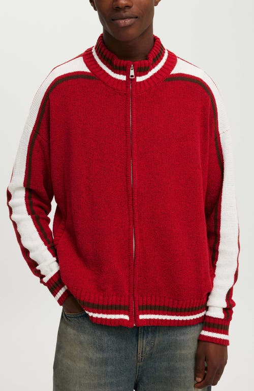 Cotton On Men's Knitted Bomber Jacket In Scarlet Red