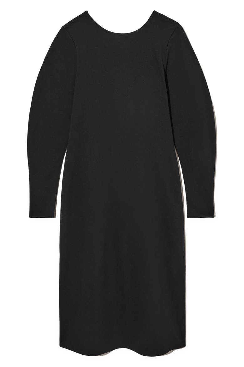 Long Sleeve Midi Dress, Alternate, color, BLACK