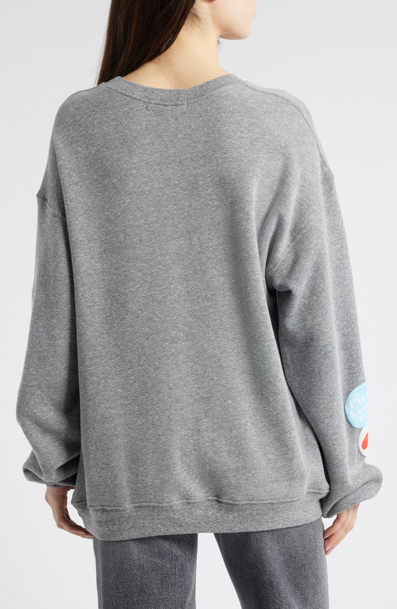 Daydreamer Love Patches Crewneck Cotton Sweatshirt, Alternate, color,