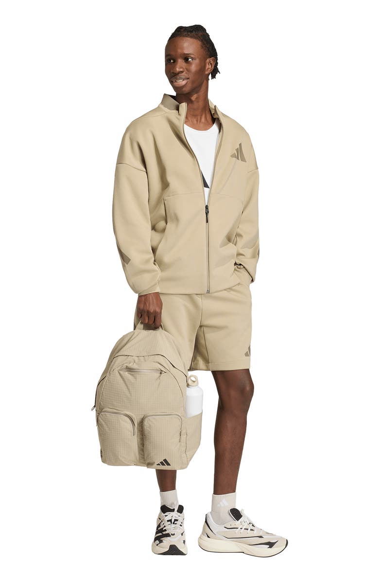 adidas Z.N.E. Knit Drawstring Shorts, Alternate, color, Wonder Cargo