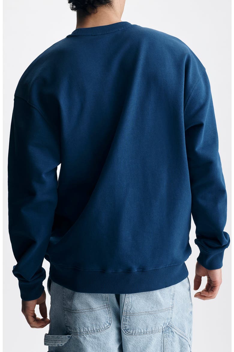 Graphic Crewneck Sweatshirt, Alternate, color, NAVY PEONY