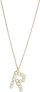 MESHMERISE Imitation Pearl Initial Pendant Necklace