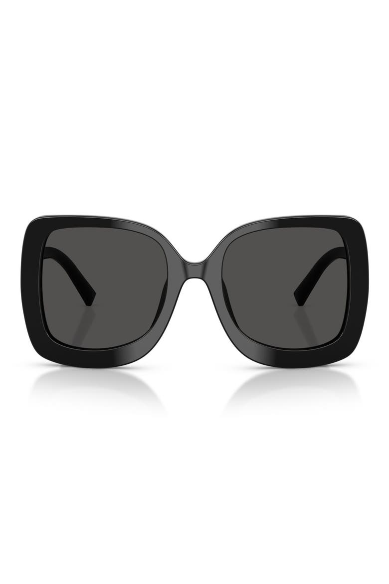 55mm Square Sunglasses, Main, color, BLACK / DARK GREY