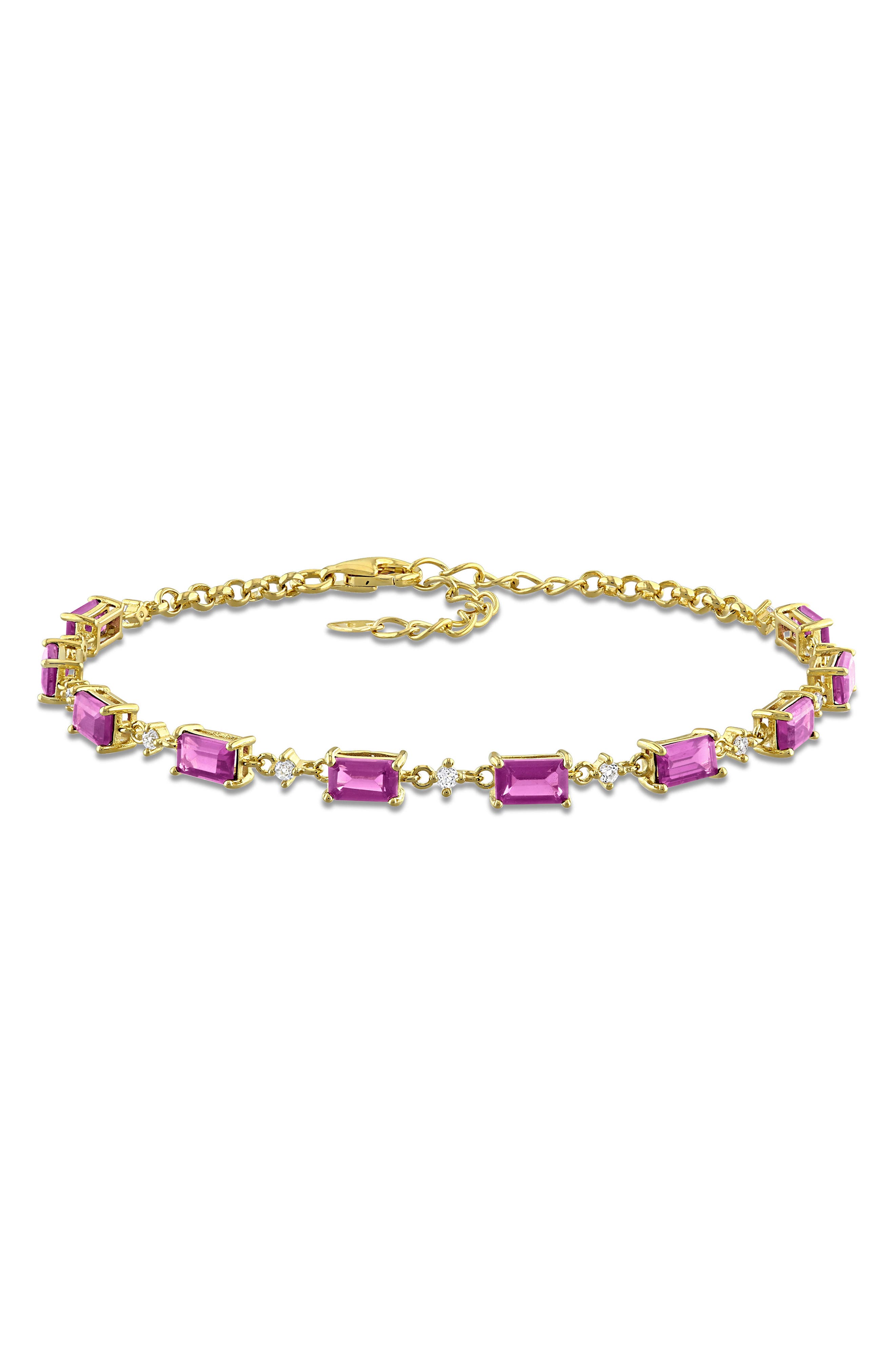DELMAR Rhodolite Garnet & White Topaz Bracelet