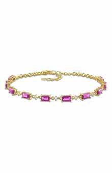 Rhodolite Garnet & White Topaz Bracelet