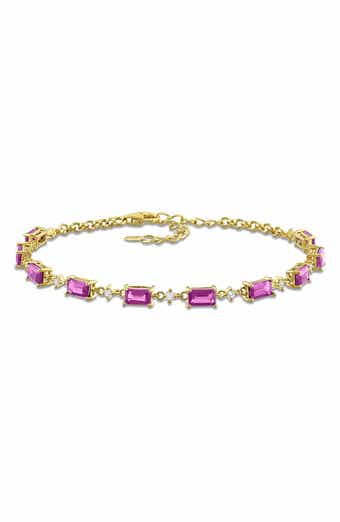 Rhodolite Garnet & White Topaz Bracelet