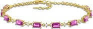 DELMAR Rhodolite Garnet & White Topaz Bracelet