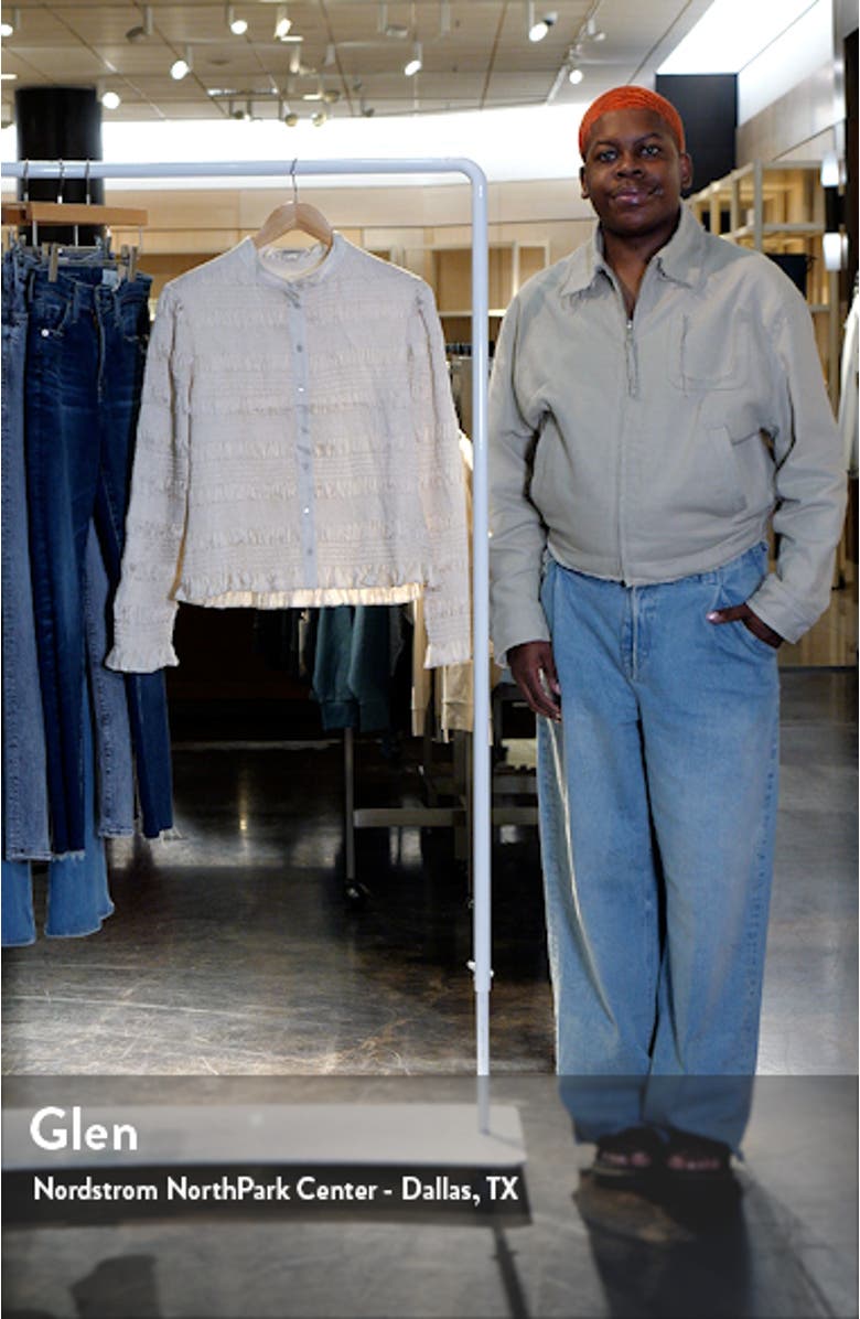 Meg Smocked Button-Up Shirt, sales video thumbnail