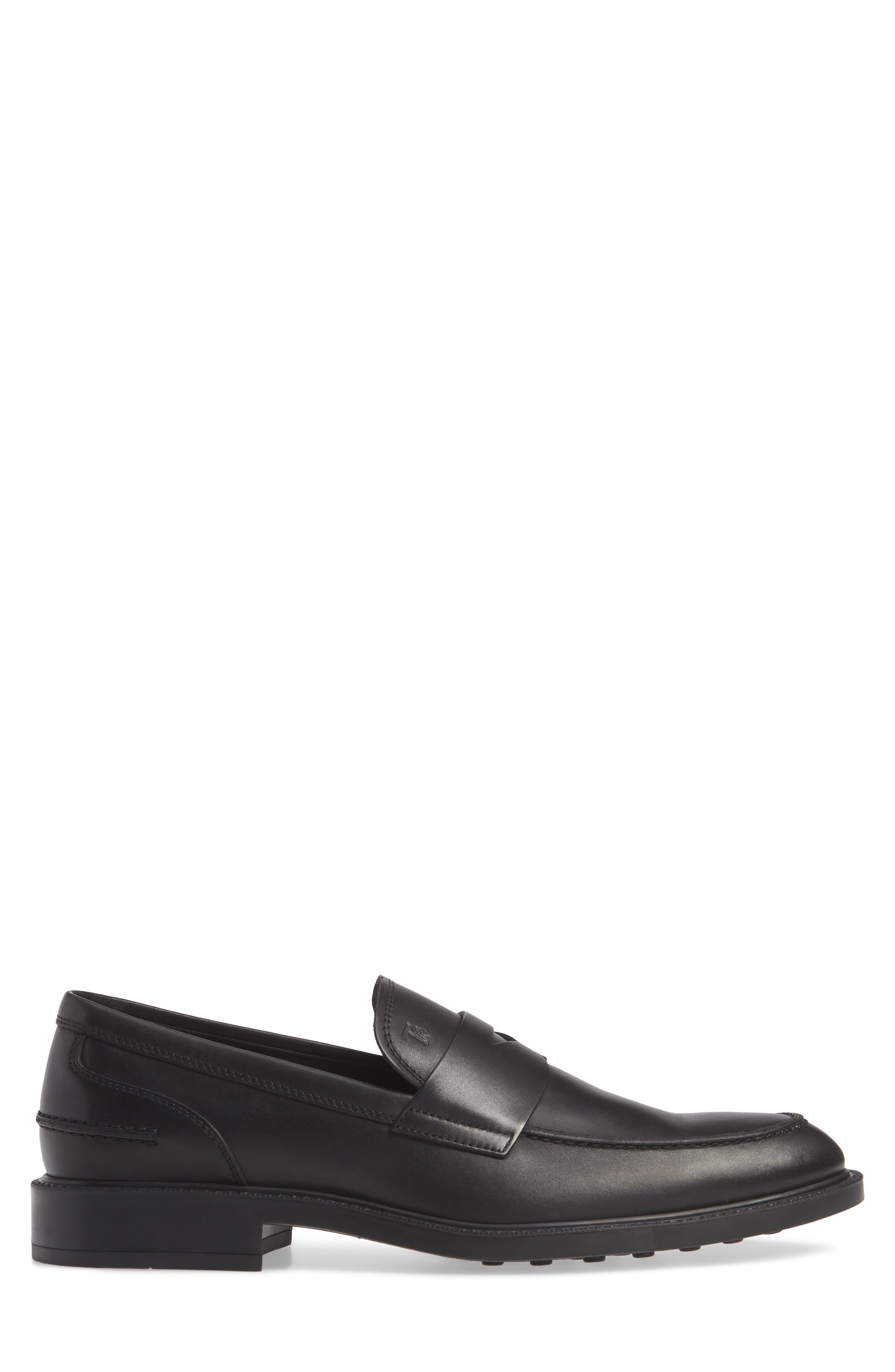 Mocassino Water Repellent Penny Loafer, Alternate, color, BLACK/ BLACK