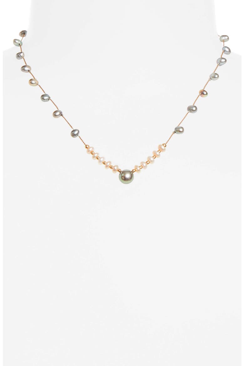Desnuda Freshwater Pearl Station Necklace, Alternate, color, SHIELD