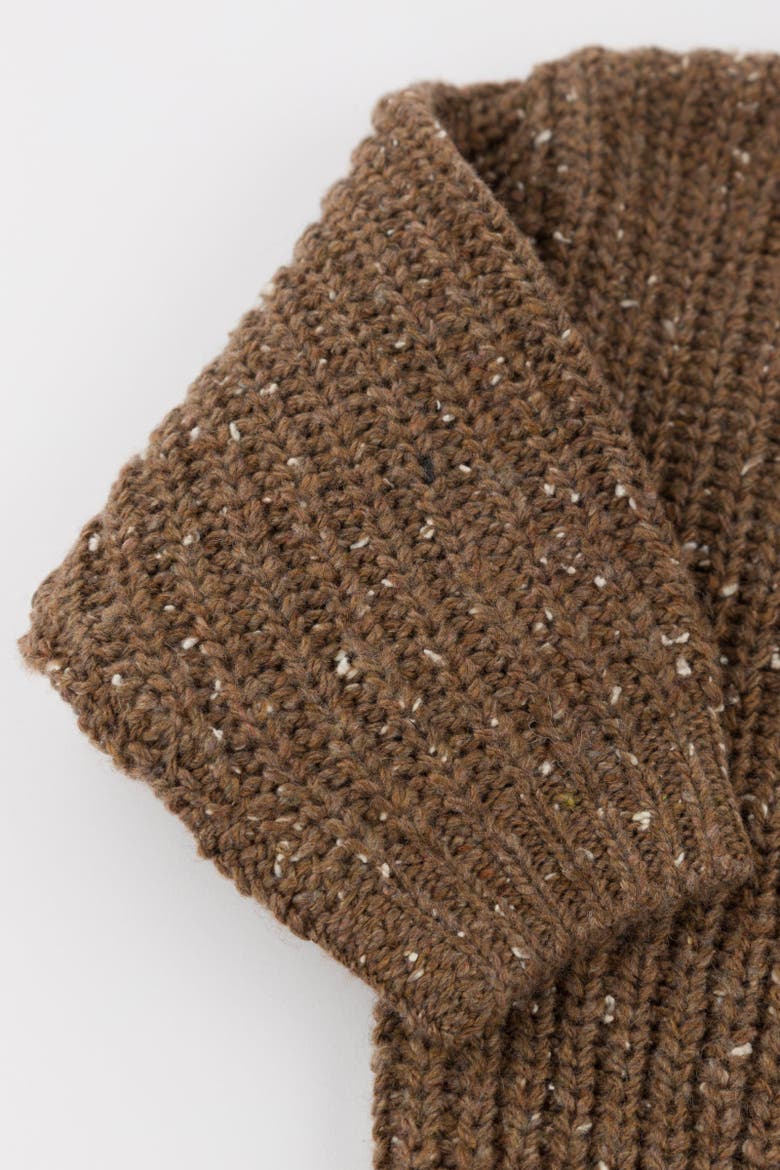 Speckle Knit Grandpa Knitted Pullover, Alternate, color, Chocolate