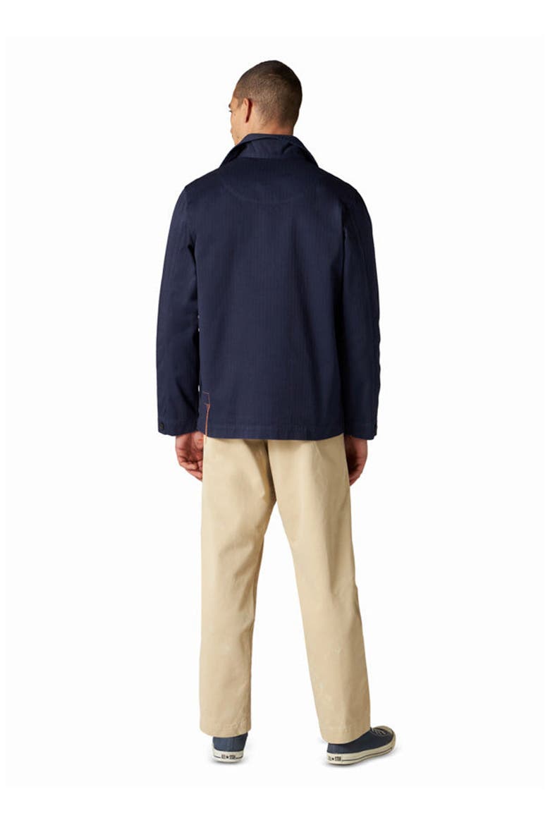 Solomon Herringbone Cotton Overshirt, Alternate, color, Indigo Rinse