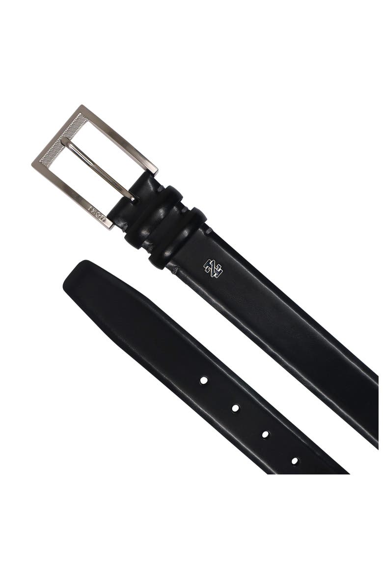 Mens Leather Dress Belt, Alternate, color, Black