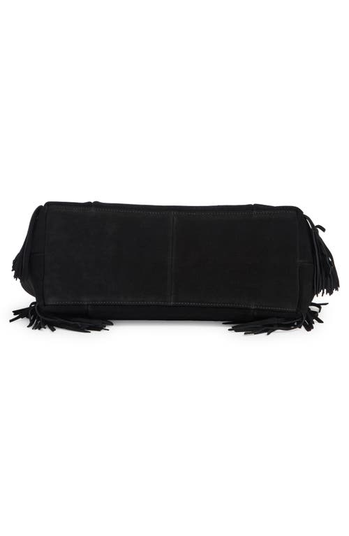 Sam Edelman Pryce East/west Drawstring Leather Tote Bag In Black