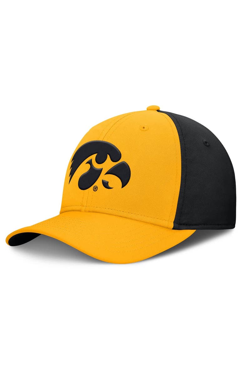 Nike Men's Nike Gold/Black Iowa Hawkeyes 2025 Sideline Rise Local Performance Flex Hat, Alternate, color, Gold