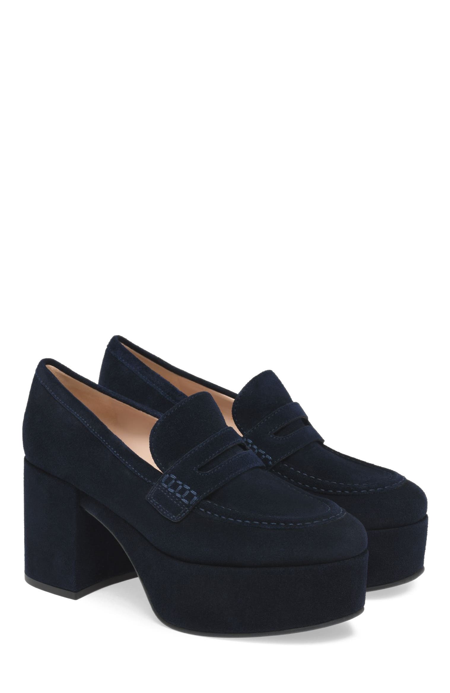 Gianvito Rossi Jenna Mocassin, Alternate, color, Blue Suede