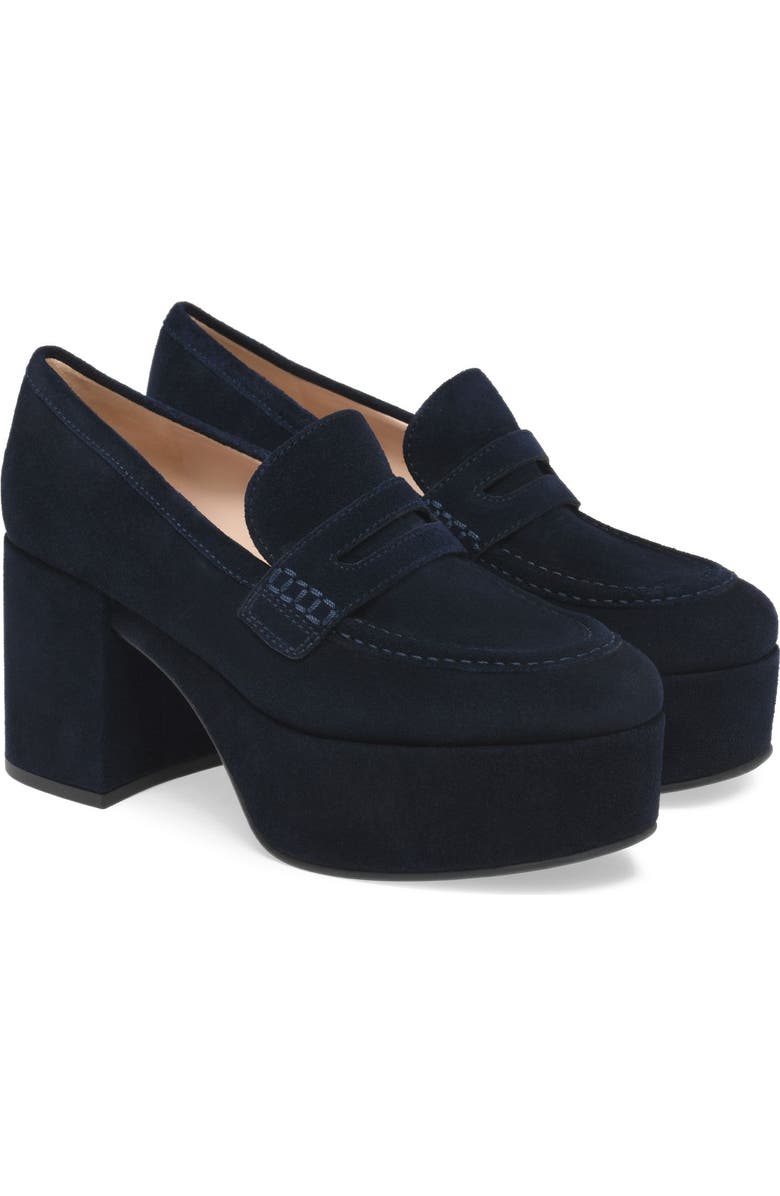 Gianvito Rossi Jenna Mocassin, Alternate, color, Blue Suede