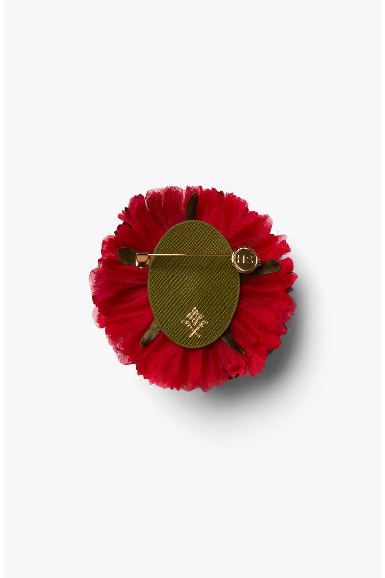 The Red Carnation Floral Brooch, Alternate, color, Red