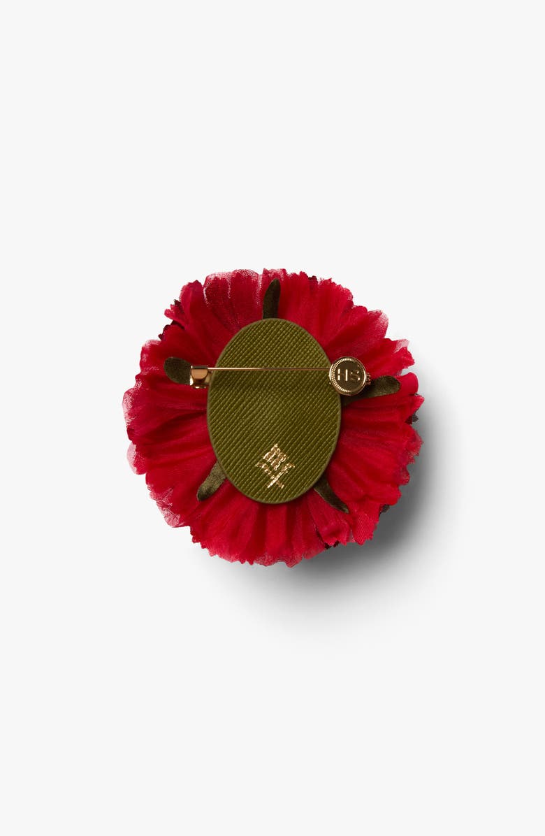 Helena Simon The Red Carnation Floral Brooch, Alternate, color, Red