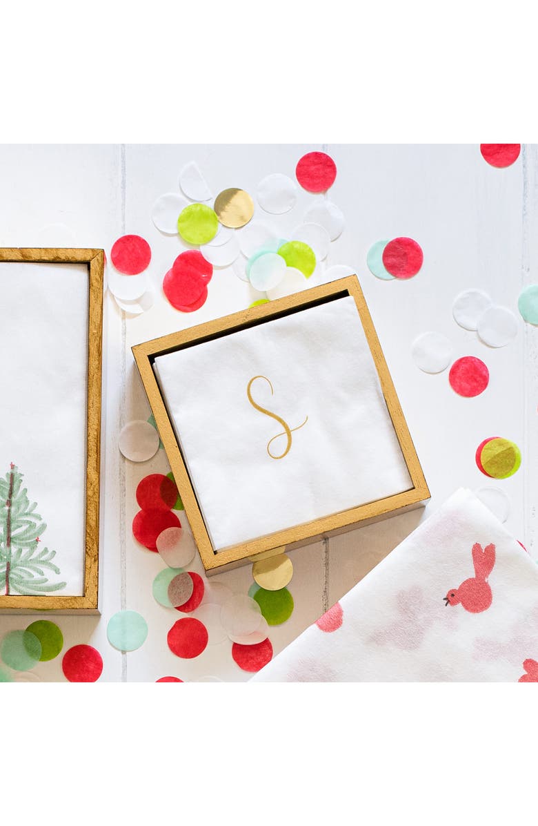 VIETRI Florentine Wood Cocktail Napkin Holder, Alternate, color, Gold