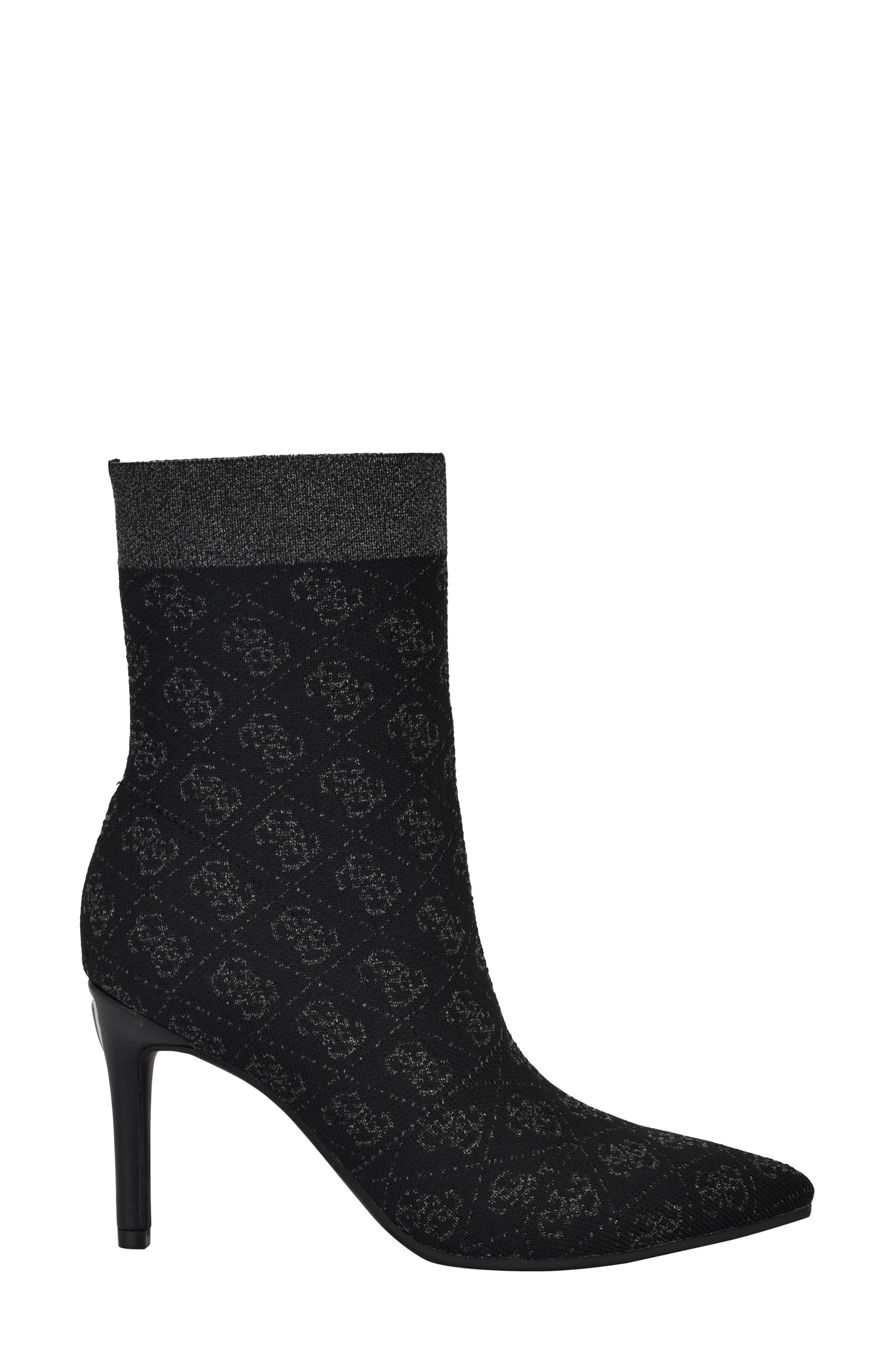 GUESS Richerynt Knit Stiletto Bootie, Alternate, color, Black
