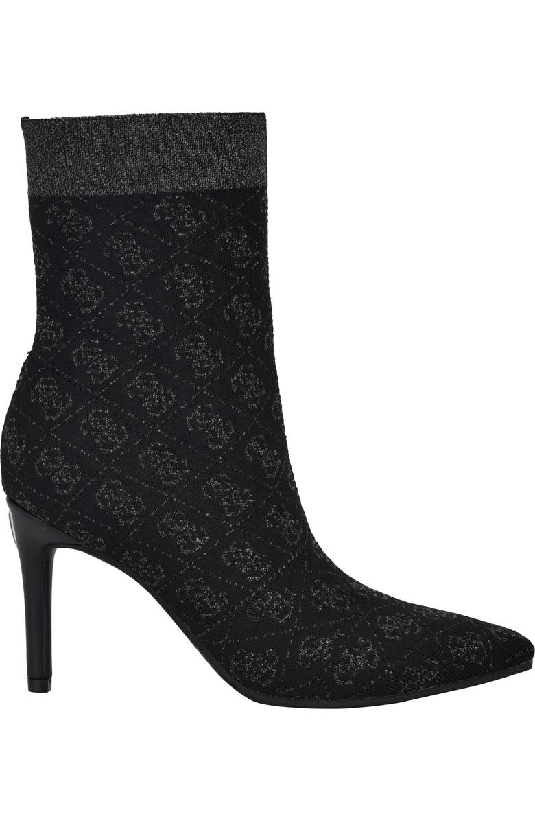GUESS Richerynt Knit Stiletto Bootie, Alternate, color, Black