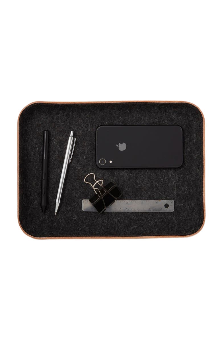 Graf Lantz Kawabon Leather/Merino Wool Large Tray, Alternate, color, Heather Black Vachetta