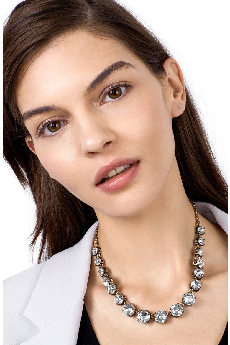 Crystal Collar Necklace, Alternate, color, GREY