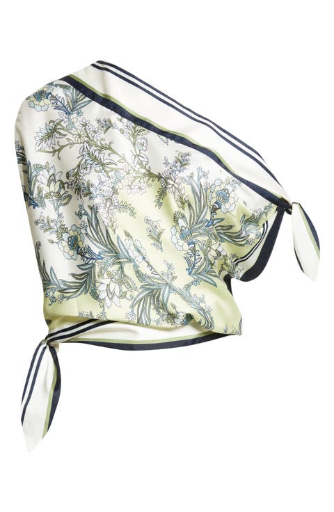 Tari One-Shoulder Scarf Top