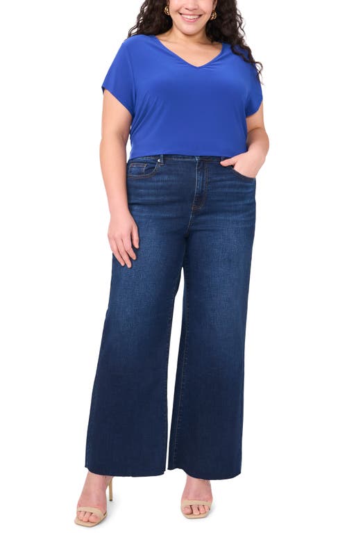 Vince Camuto V-neck Dolman Sleeve Top In Deep Blue