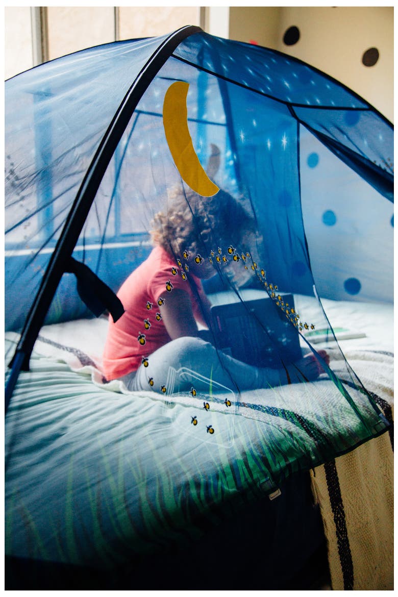 Twin-Size Glow in the Dark Bed Tent, Alternate, color, BLUE