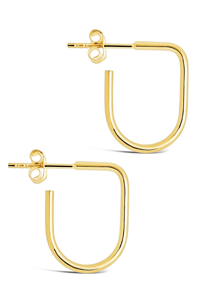 Sterling Forever Linear Hoop Earrings, Alternate, color, Gold
